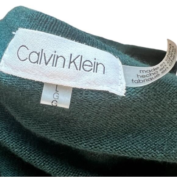 Calvin Klein Green Layered Crewneck Knit Sweater - Large - Picture 7 of 9